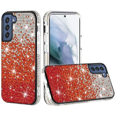 #ad #ad For Samsung Galaxy S22 Plus Party Diamond Bumper Bling Hybrid Case Cover Red $9.89