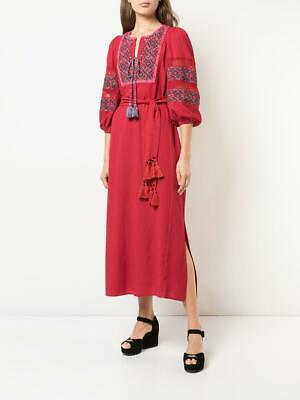 Figue Joni Dress XS 2 Women Casual Party Wear Embroidered Boho Midi NWD 26529 $34.97