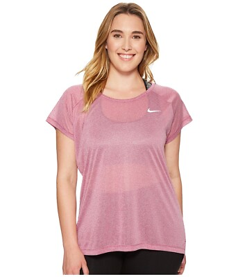 #ad Nike Womens Plus Size Breathe Mesh Racerback T Shirt Size 1X Color Berry Heather $60.00