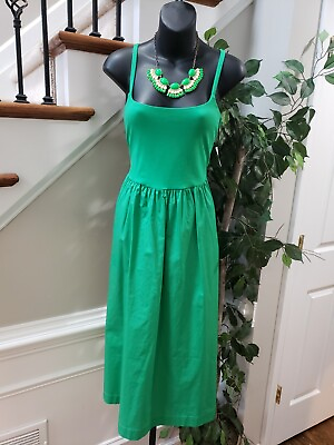 #ad Old Navy Women#x27;s Green Solid Bodice Square Neck Sleeveless Long Maxi Dress Large $28.00