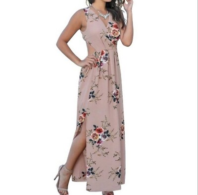#ad #ad Boutique Floral Maxi Dress with Cut Outs Size Medium $9.59