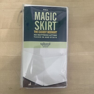 #ad MAGIC SKIRT The Easiest Bedskirt Tailored 15quot; Drop Length Full Size WHITE $6.88