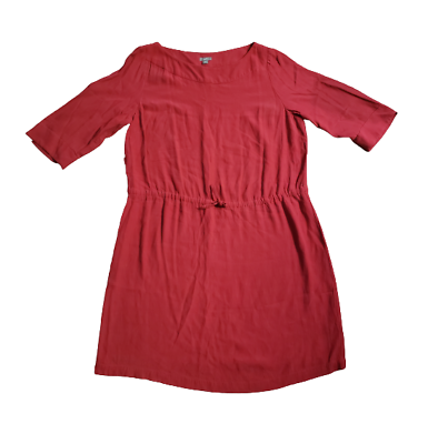 J. Jill Belted Dress 3 4 Sleeve 100% Rayon Red Cocktail Women#x27;s XL Pre owned $32.00