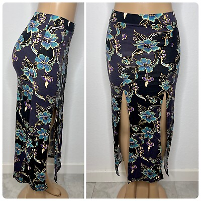 #ad #ad NWT Size S M Stretchy Long Floral Navy Blue Pencil Skirt Casual Long Women Skirt $17.00