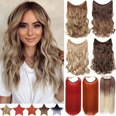 #ad Secret Natural Wire in Hair Extensions Hidden Head Band One Piece Thick as Human $10.49