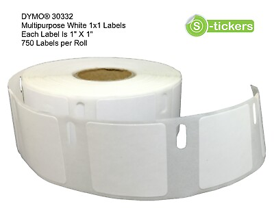 1 20 Rolls DYMO® 30332 Multipurpose White 1x1 Labels 330 400 450 Twin Turbo Duo $48.00