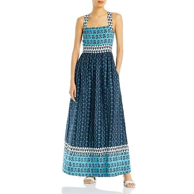 #ad Faherty Womens Blue Linen Long Sleeveless Maxi Dress XS BHFO 7194 $43.99