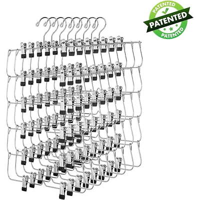 #ad Space Saving Skirt Hangers with ClipsMetal Multi Tier Hangers for Pants US $29.14