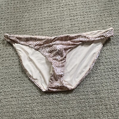 #ad NWT RADIO FIJI Natural Pink Python Snake Print swim wear bikini bottom Sz Large $9.99