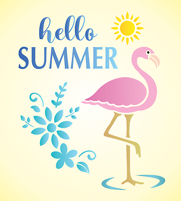 #ad #ad Stencils by Joanie Flamingo Bird Hello Summer Floral Daisy Sand Beach DIY Signs $13.95
