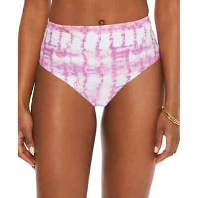 #ad Bar III Summer Stripe High Waist Bikini Bottom Size L Purple Tie Dye New $12.95