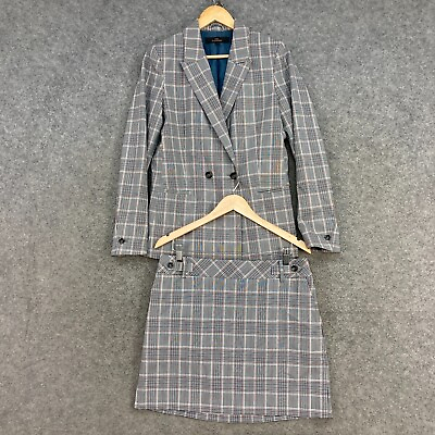 #ad Next Suit Womens 12 14 Jacket Skirt Grey Check Business Formal Corporate A3104 AU $49.95
