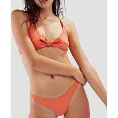 #ad Solid amp; Striped Fiona Papaya Orange Tie Front 2 Piece Bikini Small Medium $34.99