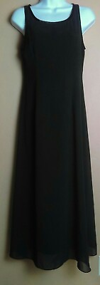 #ad #ad Sleeveless Very Long Black Maxi Dress with Lining Small $14.25