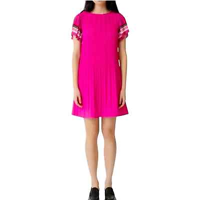 #ad NWT Maje Rolini bright pink pleated mini skirt dress size 38 M $124.99