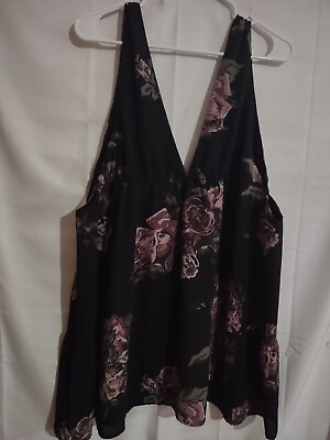 Super Sexy Low Cut Floral Sundress Dress Sleeveless Floral Roses Spring Summer $30.45