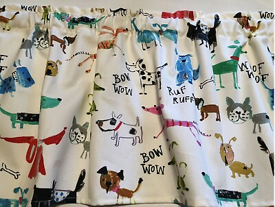 Cute Dogs Duck Cloth Valance42quot;W x 14quot;L Gift Idea Home Decor $14.39