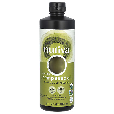 #ad Nutiva Organic Hemp Oil Cold Pressed 24 fl oz 710 ml BPA Free Dairy Free $22.86