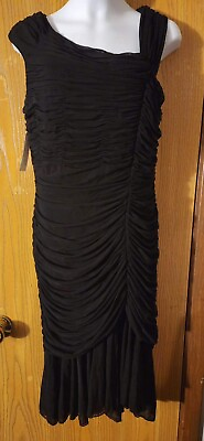 V NWT Tadashi Collection Cocktail Women#x27;s Black Date Dress Semi Formal Size L $310.58