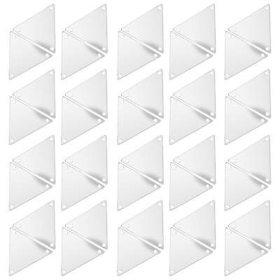 #ad 50 Acrylic Triangle Mirror Sew on Beads for DIY Dresses Bags Shoes $9.07