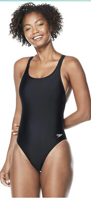 #ad Speedo Women#x27;s Swimsuit One Piece Pro LT Solid Black 10 36 New $20.00