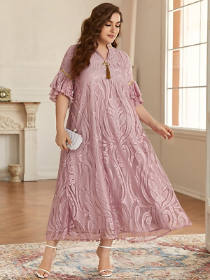 #ad Women Plus Size Maxi Dresses Large Pink Oversized Evening Party Long Muslim $47.39
