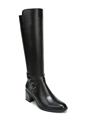 #ad NATURALIZER Womens Black Heel Accent Wide Calf Asymmetrical Boots 8 $102.99