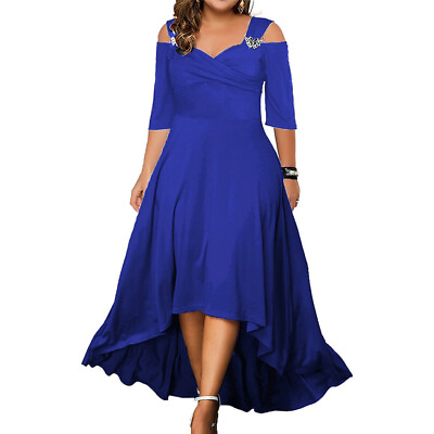 #ad Plus Size L 5XL Women Maxi Dress Ladies Evening Cocktail Party Swing Ball Gown $25.50