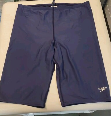#ad NWT Speedo Men#x27;s Navy Blue PowerFLEX Eco Solid Jammer Swimsuit sz 38 $12.00