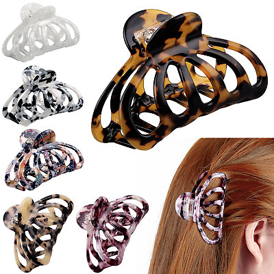 Tortoise Shell Hair Clips Strong Hold Grip Large Claw Clips Boho for Thick Hair $14.94