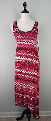 #ad New KENSIE Red Pink Long Stretch Scoop Neck Tank Maxi Dress Size Small Nwt $29.99