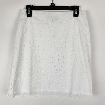 #ad TALBOTS White Eyelet Lace Pencil Skirt Size 2 NWT $26.95