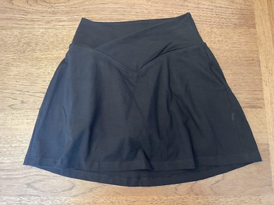 #ad PINK Victoria’s Secret Pure Black LARGE Cotton V Crossover Skort Skirt VS $14.99
