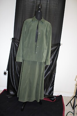 #ad JM collection Jacket and skirt suit 14 Army Green 97% Polyester amp; 3% Spandex $40.00