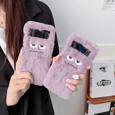 #ad For Samsung Galaxy Z Flip3 4 5 Phone Case Purple Plush Funny Cover Protective $11.29