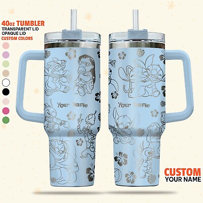 #ad Custom Disney Stitch and Lilo Hawaii Cute Tumbler Personalized Name tumbler Di $49.99