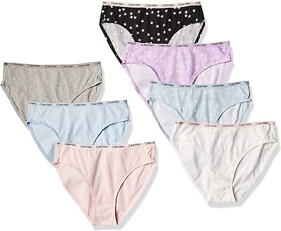 #ad Calvin Klein 261817 Girls Bikini 7 Pack Stars Underwear Size MDY 7 8yrs $33.15