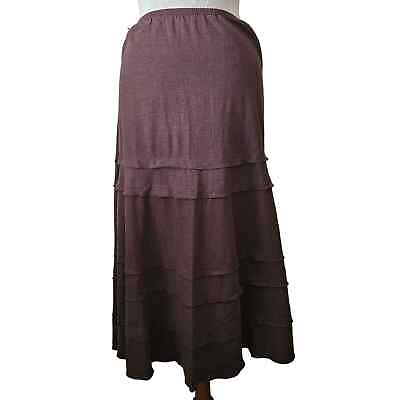 #ad Brown Layered Maxi Skirt Size 10 $18.75