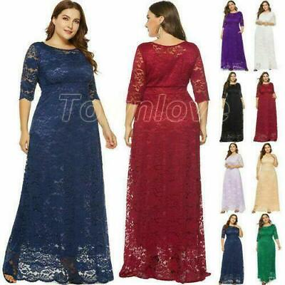 #ad Women#x27;s Plus Size Maxi Cocktail Party Wedding Evening Formal Lace Long Dresses $30.68