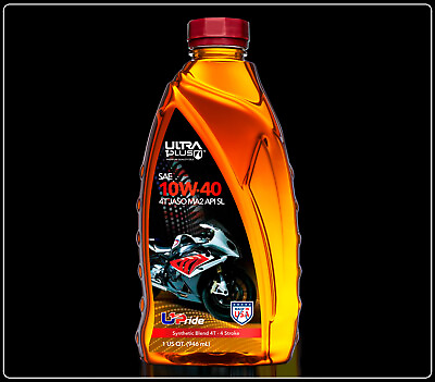 #ad #ad Ultra1Plus SAE 10W40 Synthetic Blend 4T Motorcycle Oil API SL 4 Stroke Quart $33.92