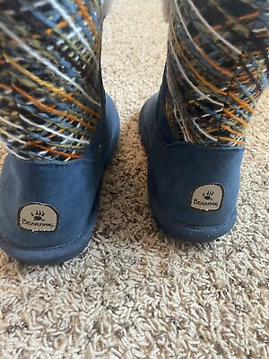 #ad BearPaw Boots for Women Geneva Blue Suede Winter Ankle Boot $40.00