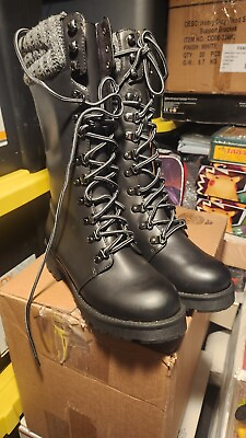 #ad MIA BLACK LEATHER WOMENS BOOTS SIZE 7 XCELLENT CONDITION $20.00