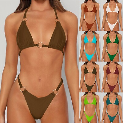 #ad Women Bikini Swimsuit Plus Size High Cut Swimsuit Bathing Suit $14.39