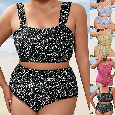 #ad Tankini Swimsuits For Women Plus Size 4XL 1 Piece Floral Fast Dry Swimming Wear $14.99