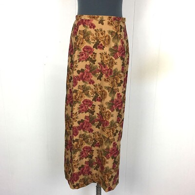 #ad #ad Casual Corner Annex Maxi Skirt 4 Beige Floral Long 28x35 $13.47
