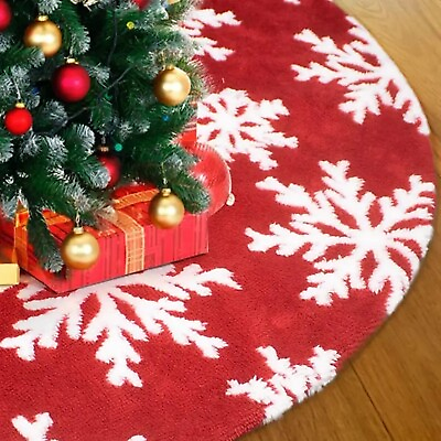#ad 31#x27;#x27; Christmas Tree Skirt Tree Mat Snowflake Holiday Party Decorations Ornaments $13.95
