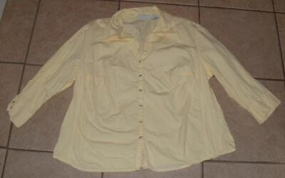 Yellow Plus 2X 18 20 Casual Wear Snap Front Cotton Shirt FADED GLORY $5.00