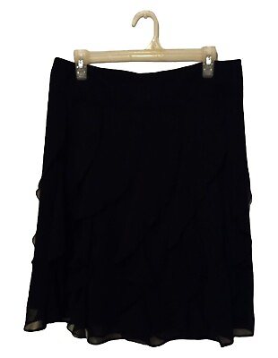 #ad #ad Sunny Leigh Ladies 10P Lined Sheer Ruffle Skirt Black. B 5 $7.51