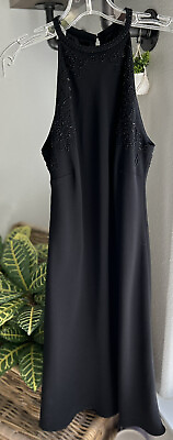 #ad #ad Jones New York Black Beaded Metropolis Cocktail Dress Size 4 $17.00