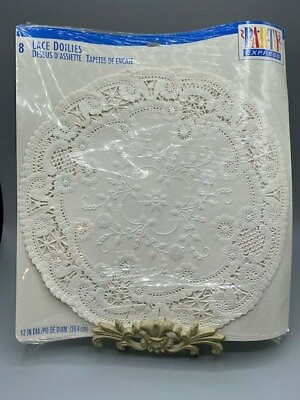 NIP 12quot; Hallmark Party Express White Lace Doilies 8 count $5.00